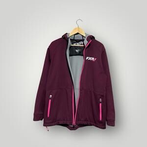 FXR Racing Softshell Jacket Adult Burgundy Size XL Hooded Full Zip Coat Women's
